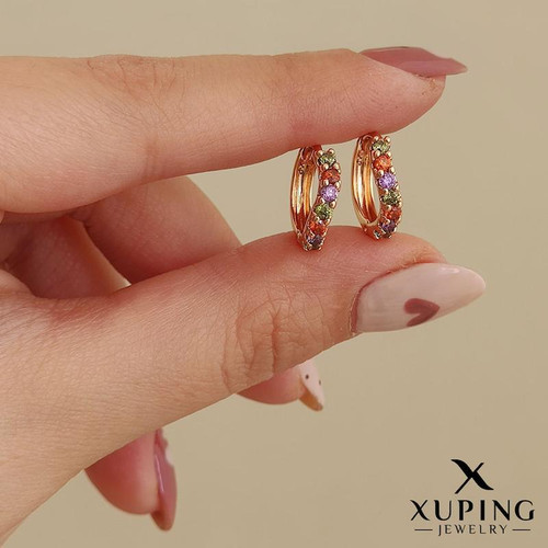 گوشواره ظریف مولتیکالر ژوپینگ